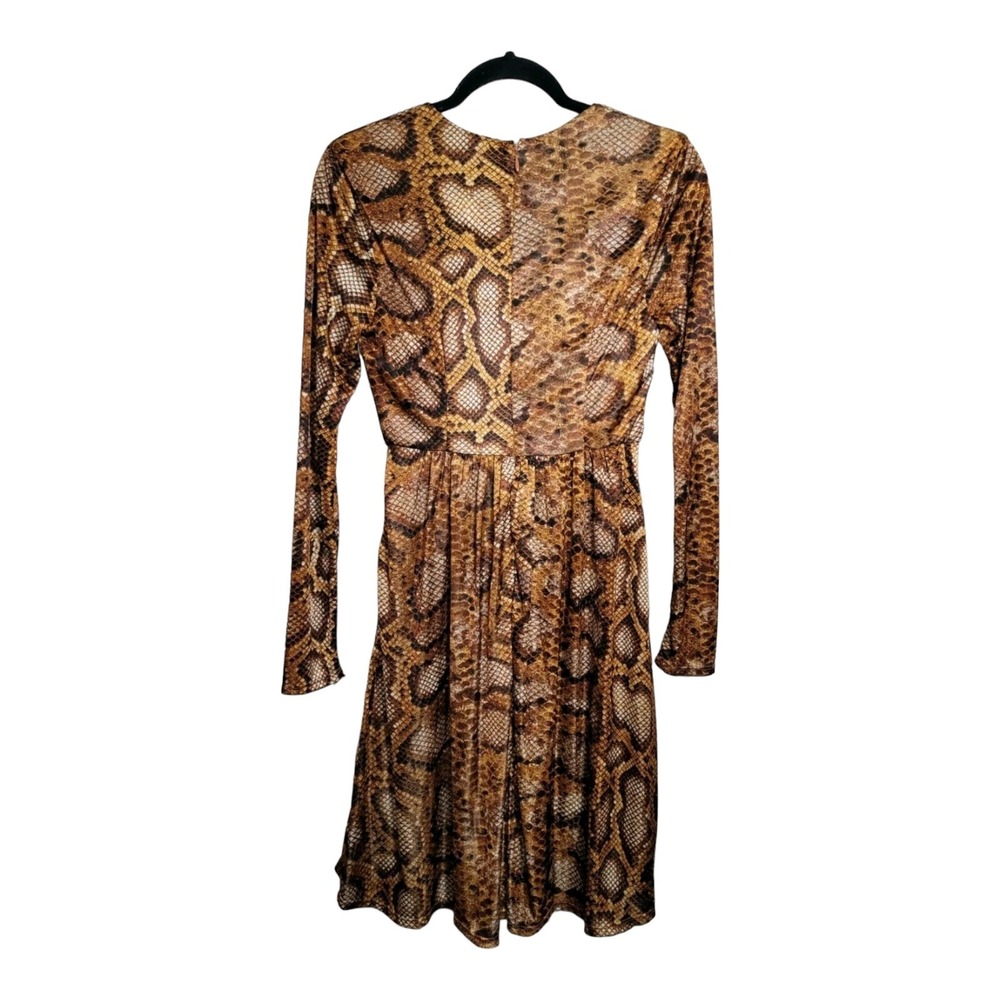 NWT Altuzarra Women's Size 6 Dress Animal Print Brown Long Sleeve - Picture 2 of 5